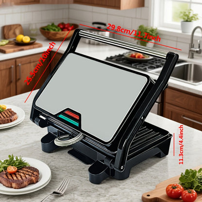 Electric Panini Press Grill Double-Sided Heating Sandwich Maker Waffle Iron Steak Grill Indoor for Grilling, Camping and Outdoor Meals
