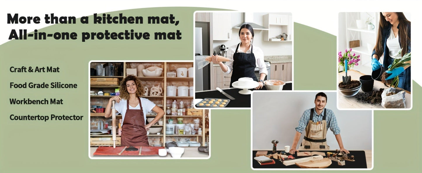 Extra Large Silicone Mat for Kitchen Counter, Heat Resistant Countertop Protector, Nonstick Craft Mat & Placemat