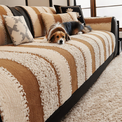 Sofa Cover Plush Sectional Couch Slipcover Durable Furniture Protector for Pets Cats Dogs for Entryways, Bedrooms and Living Spaces