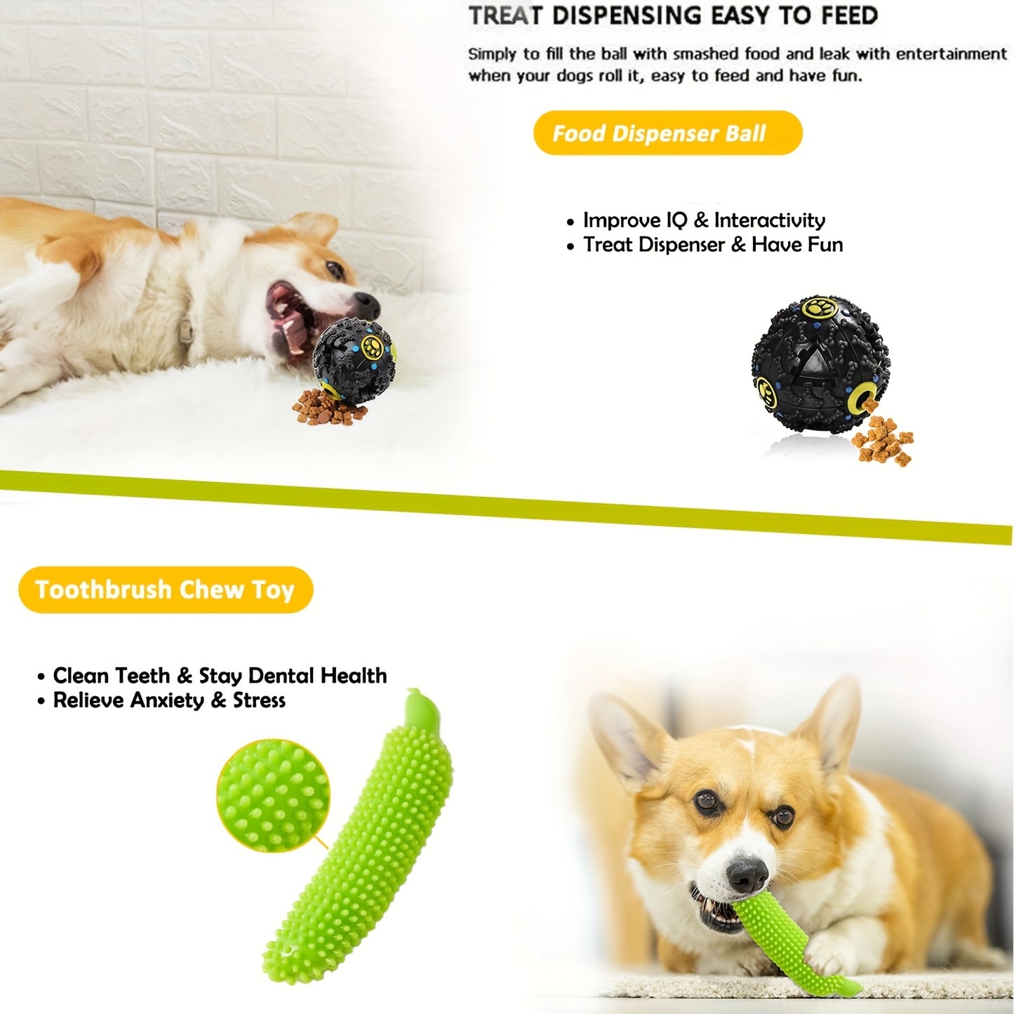 Rope Toys for Dogs, Dog Chew Toy Set 25 Pieces with Rope Toys Squeaky Toys Tug of War Teething Toys Treat Dispenser Ball Teeth Cleaning