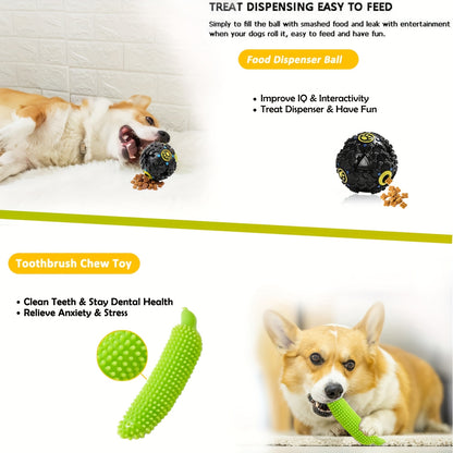 Rope Toys for Dogs, Dog Chew Toy Set 25 Pieces with Rope Toys Squeaky Toys Tug of War Teething Toys Treat Dispenser Ball Teeth Cleaning