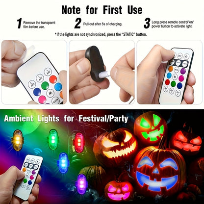 Wireless LED Strip Lights for Car – Magnetic Vibration Sensor, 8 Colors, Remote Control, USB Rechargeable