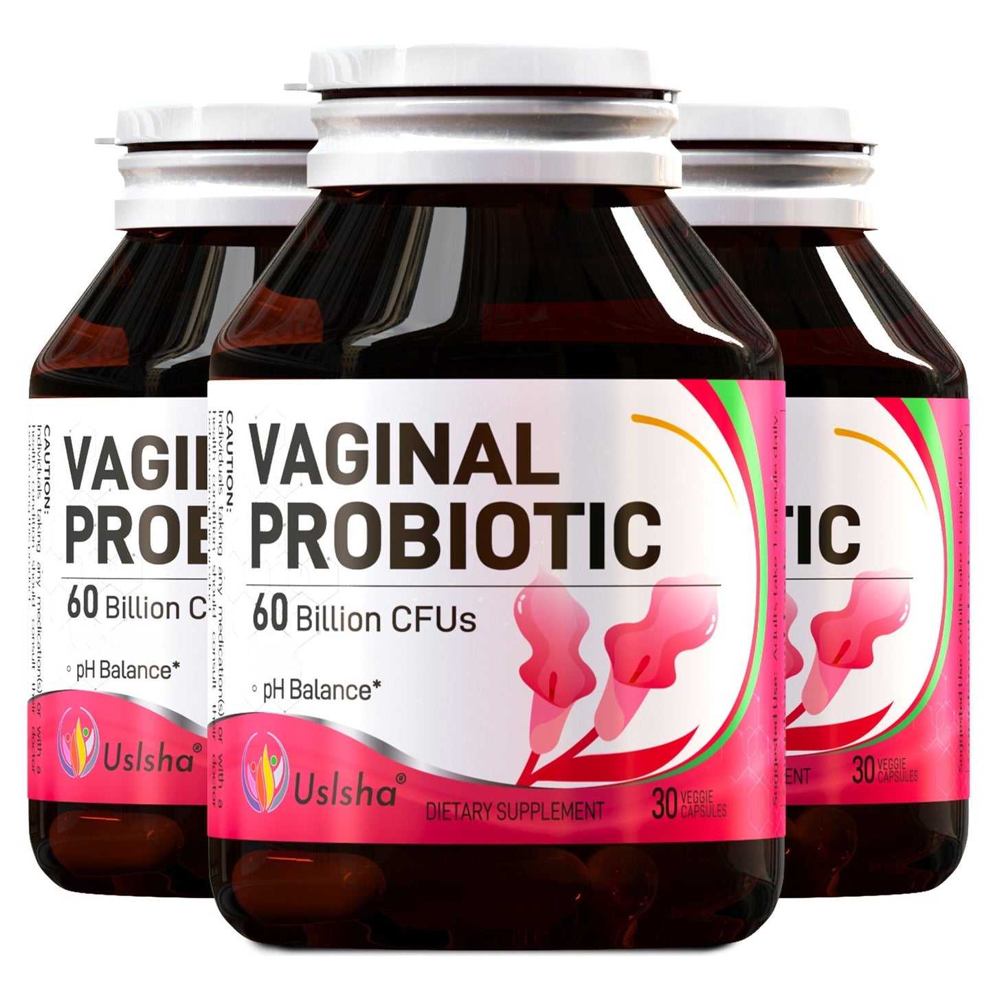 Probiotics for Women 60 Billion CFU 30 Capsules for pH Balance, Yeast Balance, Vaginal Flora & Feminine Health with Cranberry Extract