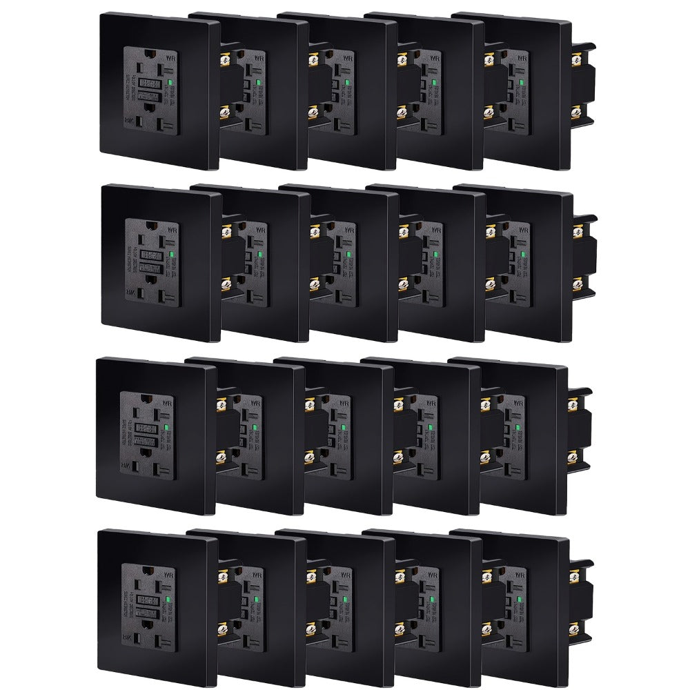 GFCI Outlet 20 Amp Tamper Resistant WR Weather Resistant with Wall Plate ETL Listed for Home Cooking, Dining and Outdoor Meals