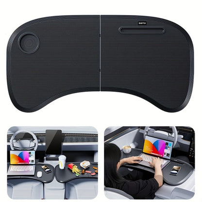 Car Laptop Desk Foldable – Portable Steering Wheel Tray Table | Multi-Function Work & Dining Surface for Car