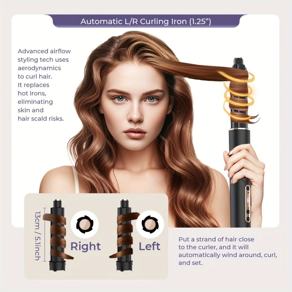 OUDIM 6-in-1 Hot Air Brush Hair Styling Tool with 110, 000 RPM Motor, Foldable Handle and Storage Bag