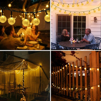 Solar String Lights in 39, 50, 72, 100 or 105-Foot Options with Spherical Bulbs, Warm or Cool White and Remote Control