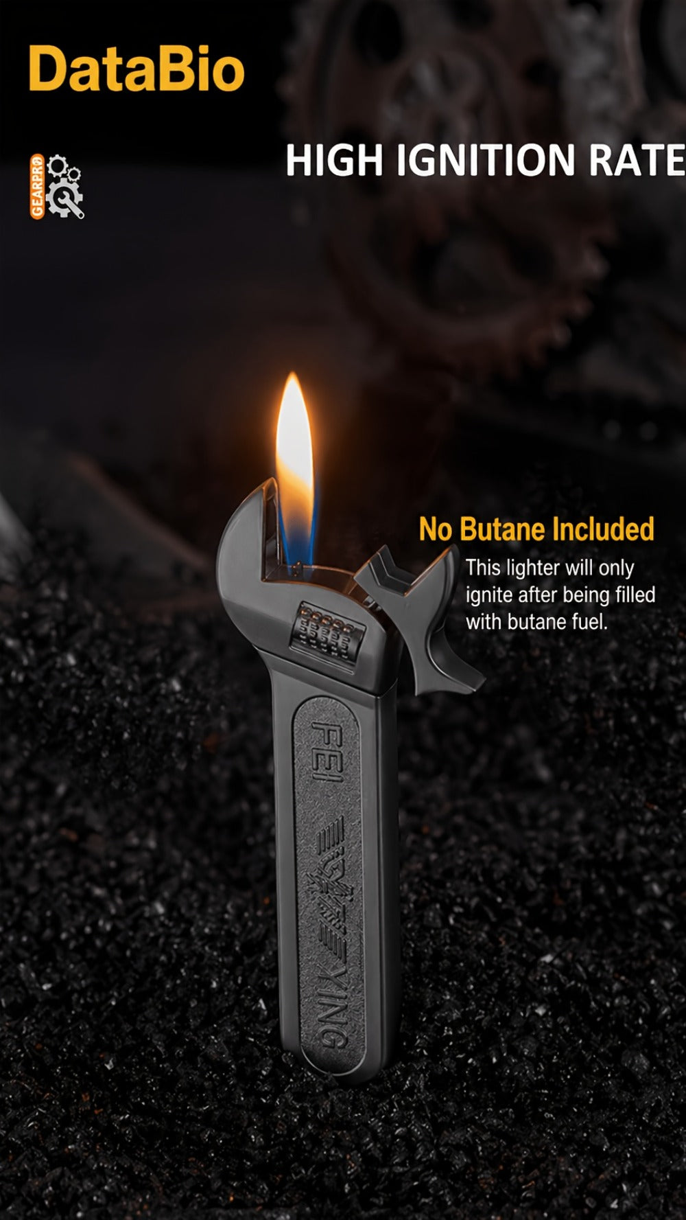 Spanner Shape Novelty Lighter, Refillable Butane Windproof Metal Lighter, Cool Gadget Gift for Men