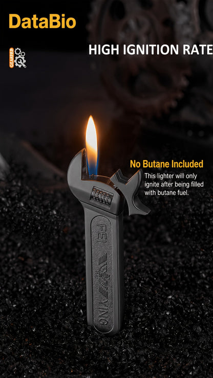 Spanner Shape Novelty Lighter, Refillable Butane Windproof Metal Lighter, Cool Gadget Gift for Men