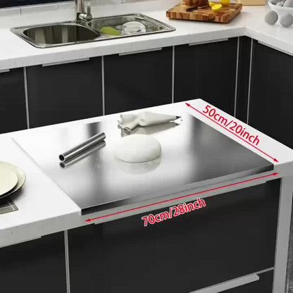 Chopping Board, Stainless Steel Cutting Board Extra Large, Heavy Duty Kitchen Chopping Board for Meat Vegetables Dough