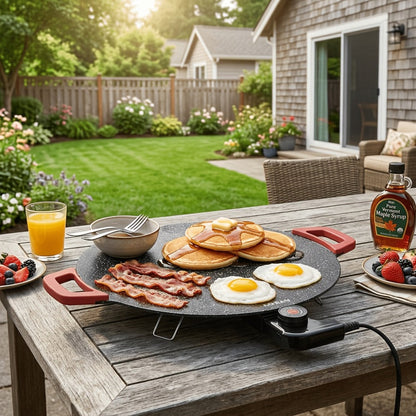 Electric Griddle Non-Stick with Adjustable Temperature, 14.17" & 15.75" Sizes, Fast Heating for Pancakes