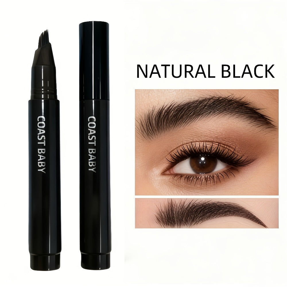 Two-Pack Multi-Fork Tip Eyebrow Pens with Capped Bodies, Approx. 11.3 cm Length and Four Color Label Options