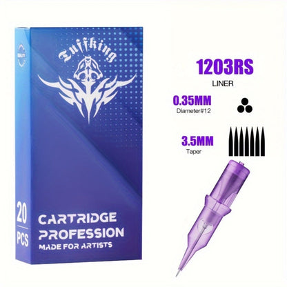 Disposable Tattoo Needles Mixed Size Sterilized RL RS M1 0.35mm, Safety Tattoo Needle Set for Tattoo Artists and Beginners