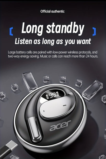 Acer TWS In-Ear Earbuds Noise Canceling Touch Control Sports Wireless Headphones Long for Bedside Audio, Alarms and Room Entertainment