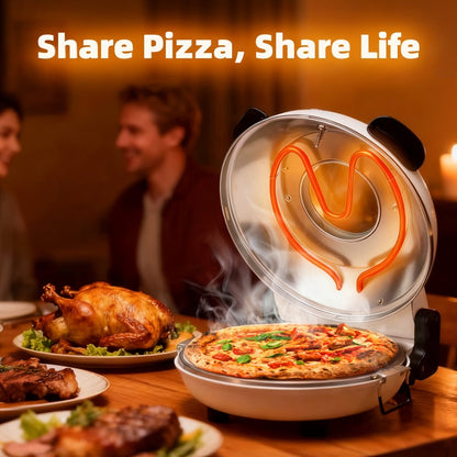 Indoor Pizza Oven Countertop, 12-Inch Electric Pizza Maker Machine for Home Kitchen, Heats Up to 800°F