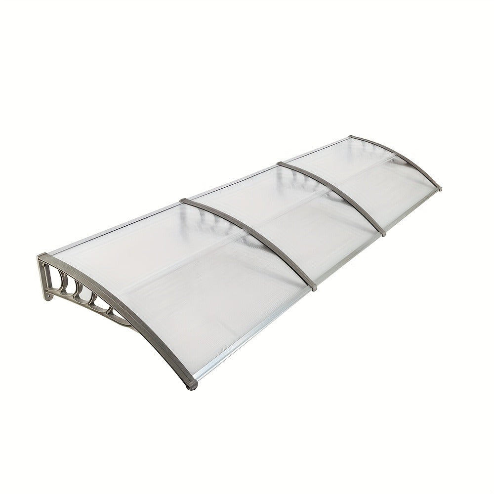 Door Window Awning Canopy 120x38 Inch Polycarbonate Rain Sun UV Snow Shield with Aluminum for Entryways, Bedrooms and Living Spaces