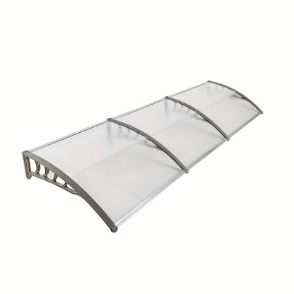 Door Window Awning Canopy 120x38 Inch Polycarbonate Rain Sun UV Snow Shield with Aluminum for Entryways, Bedrooms and Living Spaces