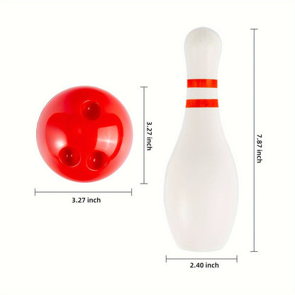 Light-Up Kids Bowling Set with 10 Pins & 2 Balls – Glowing Indoor Outdoor Bowling Game for Boys & Girls, 7.87-Inch Tall Pins