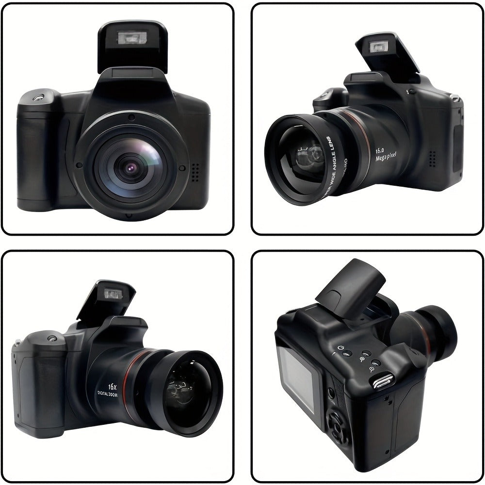 1080P Mini Digital Camera for Photography Vlogging 2.4" LCD 16x Zoom 9.88mm Wide-Angle Lens Compact Travel Camera with 32GB Memory Card