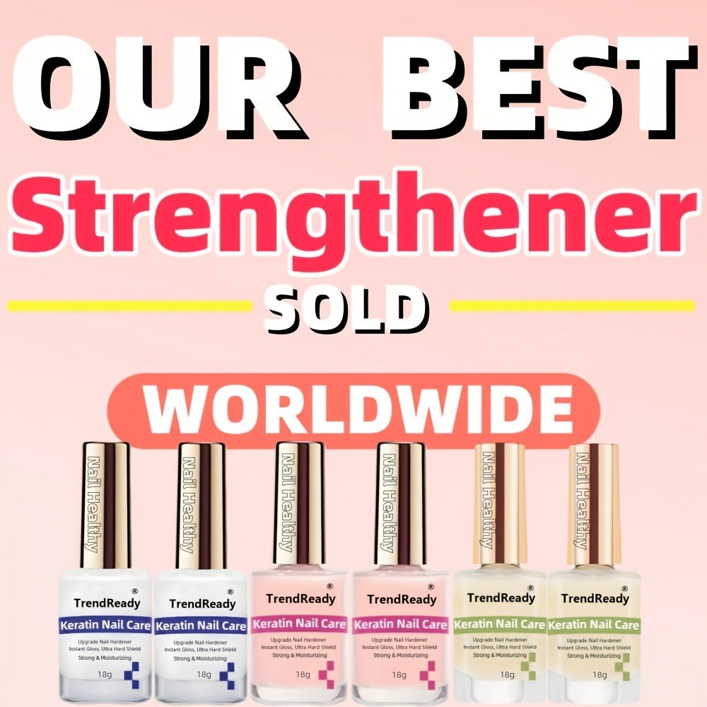 Colored Nail Hardener Set Pink White Yellow – Fast Drying 15ml Nail Strengthener for Weak Splitting Brittle
