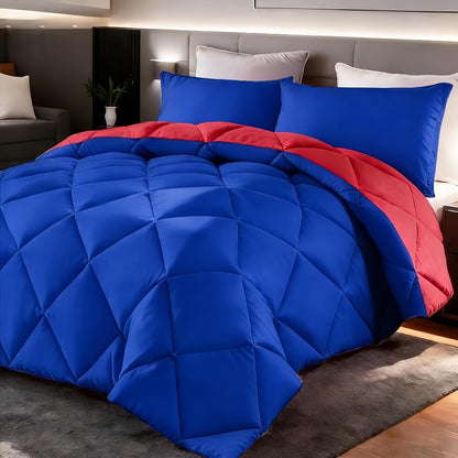 Comforter Set 2-3 Piece Rhombus Grid Luxury – Soft Lightweight Breathable Oversized Bedding Set with Pillowcases