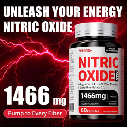 Nitric Oxide Supplement 10-in-1 with L-Arginine, L-Citrulline, AAKG & Beetroot - Blood Flow