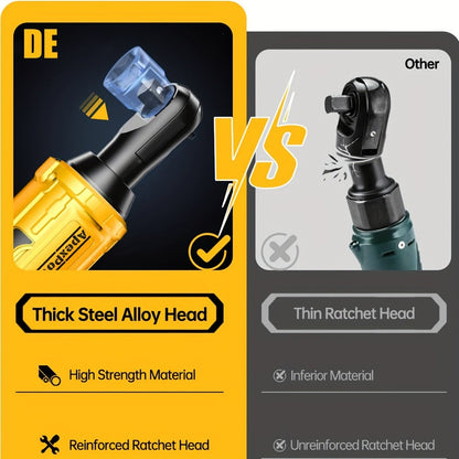 Cordless Electric Ratchet Wrench 3/8'' & 1/2'' Drive, Compatible with Dewalt 20V Max Battery, 88 Ft-lb High Torque