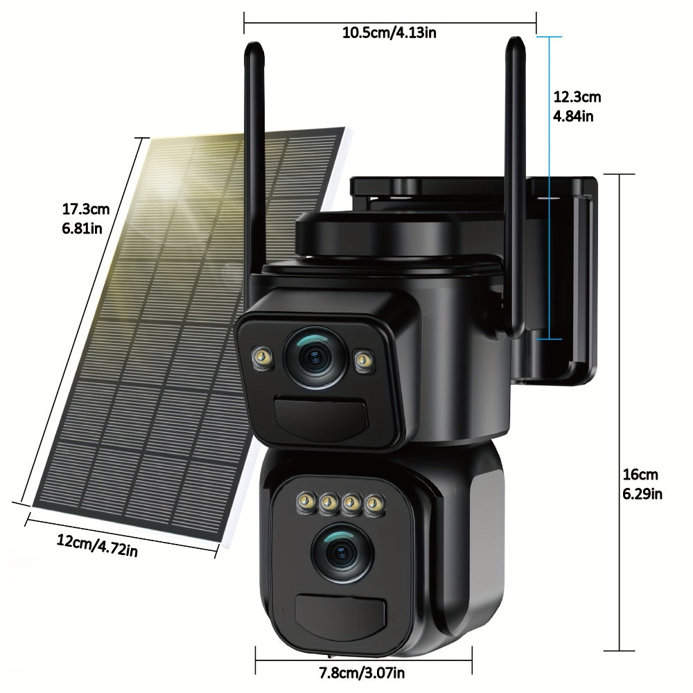 Security Camera QW8 2K Solar Model with 10x Optical Zoom, 360 PTZ, Color Night Vision and IP66