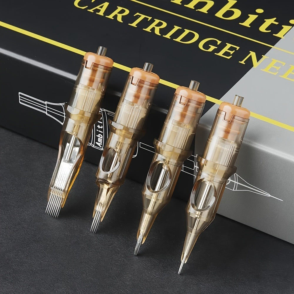 Ambition Tattoo Cartridge Needles 20pcs Professional RL RS RM Sizes with Safety Membrane for Temporary Body Art, Festivals and Costumes