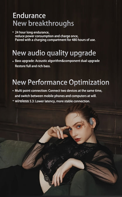 90H Wireless Earphones ENC Noise Cancellation 3D Deep Bass Secure Earhook Sport Running Earbuds for an Everyday Personal Care Routine