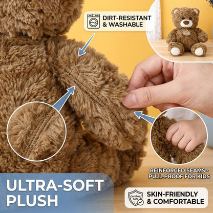 Plush Toy Oversized-Style Teddy Bear in Beige or Brown with Classic Seated Bear Details and Gifting