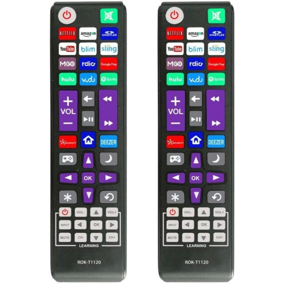 2 Pack Roku TV Universal Remote Replacement, Compatible with TCL Sanyo LG RCA Philips Hitachi Onn Insignia Sharp JVC Roku TV