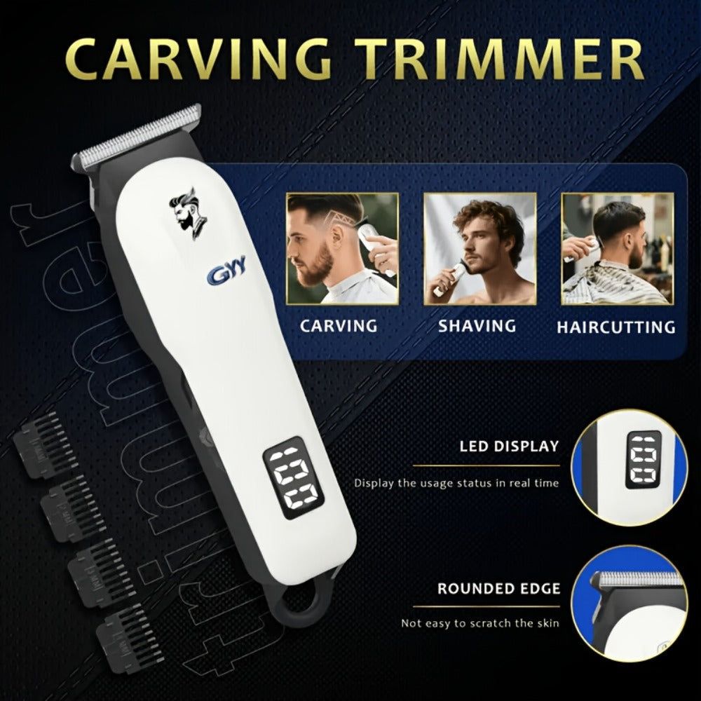 Hair Grooming Kit for Men - Electric Hair Clipper Set with Digital LCD Display, USB Rechargeable