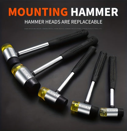 Double-Head Rubber Mallet – Plastic Installation Hammer with Rubber Handle, Rebound-Proof Soft Mallet for Floor Installation, Tile, Jewelry