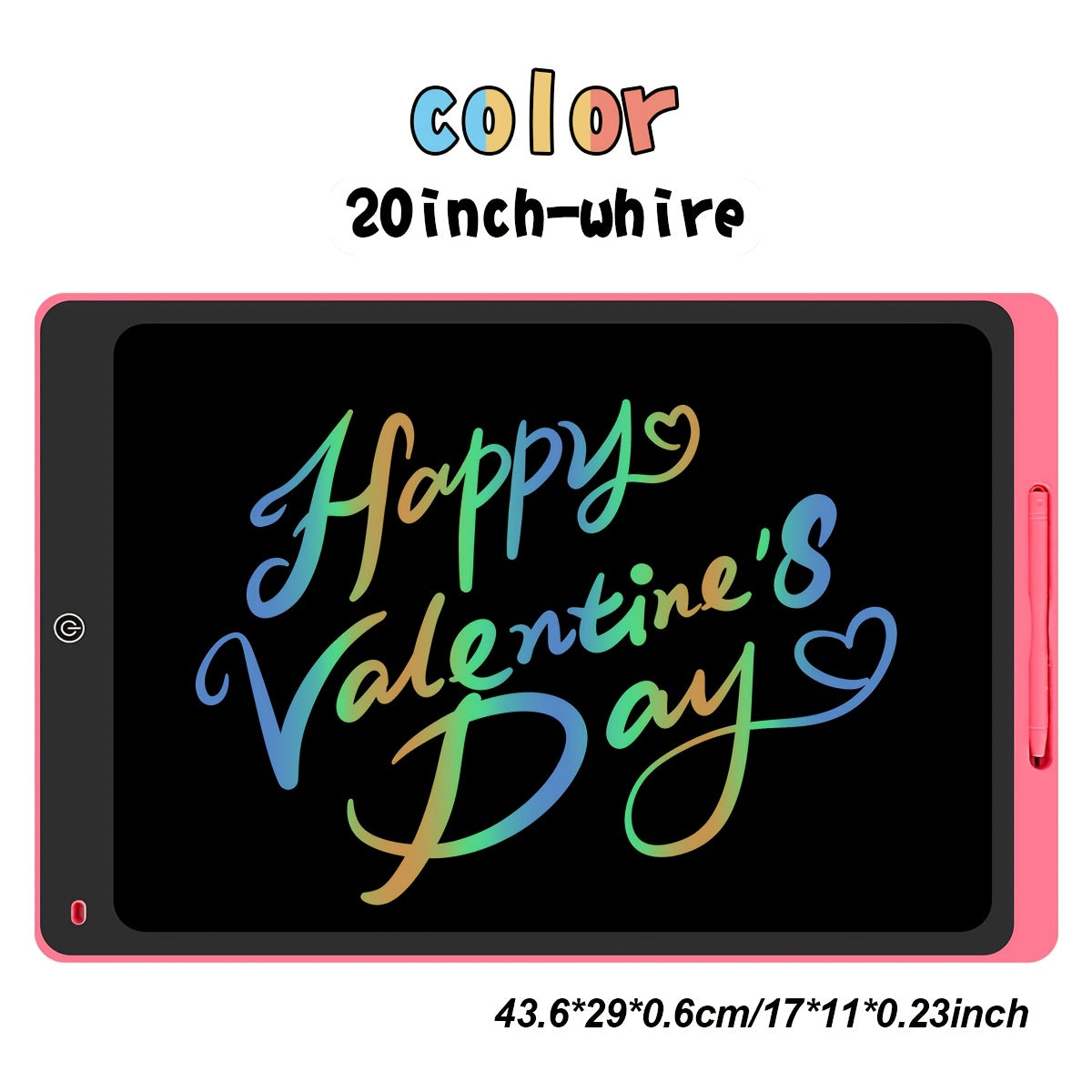 Large LCD Drawing Tablet for Kids 16 & 20 Inch, Colorful Erasable Electronic Doodle Board Reusable Writing Pad