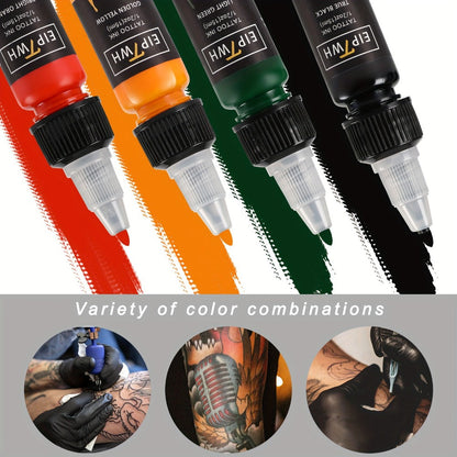 Tattoo Ink EIPTWH 14-Color Set with 15ml Bottles and One Complete Kit Configuration with Item-Specific Color, Capacity and Bottle Choices