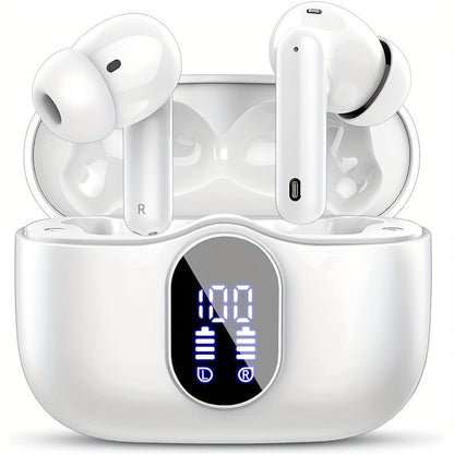 Wireless Earbuds Bluetooth 5.3 with Call Noise Reduction Mic, LED Display Case and Eight Color Options