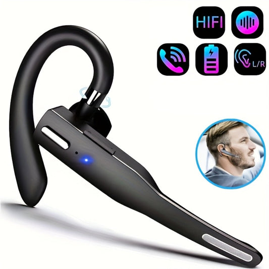 Single Ear Bluetooth Business Earbud with Microphone Call Time 15-Day Standby Rotating for Bedside Audio, Alarms and Room Entertainment