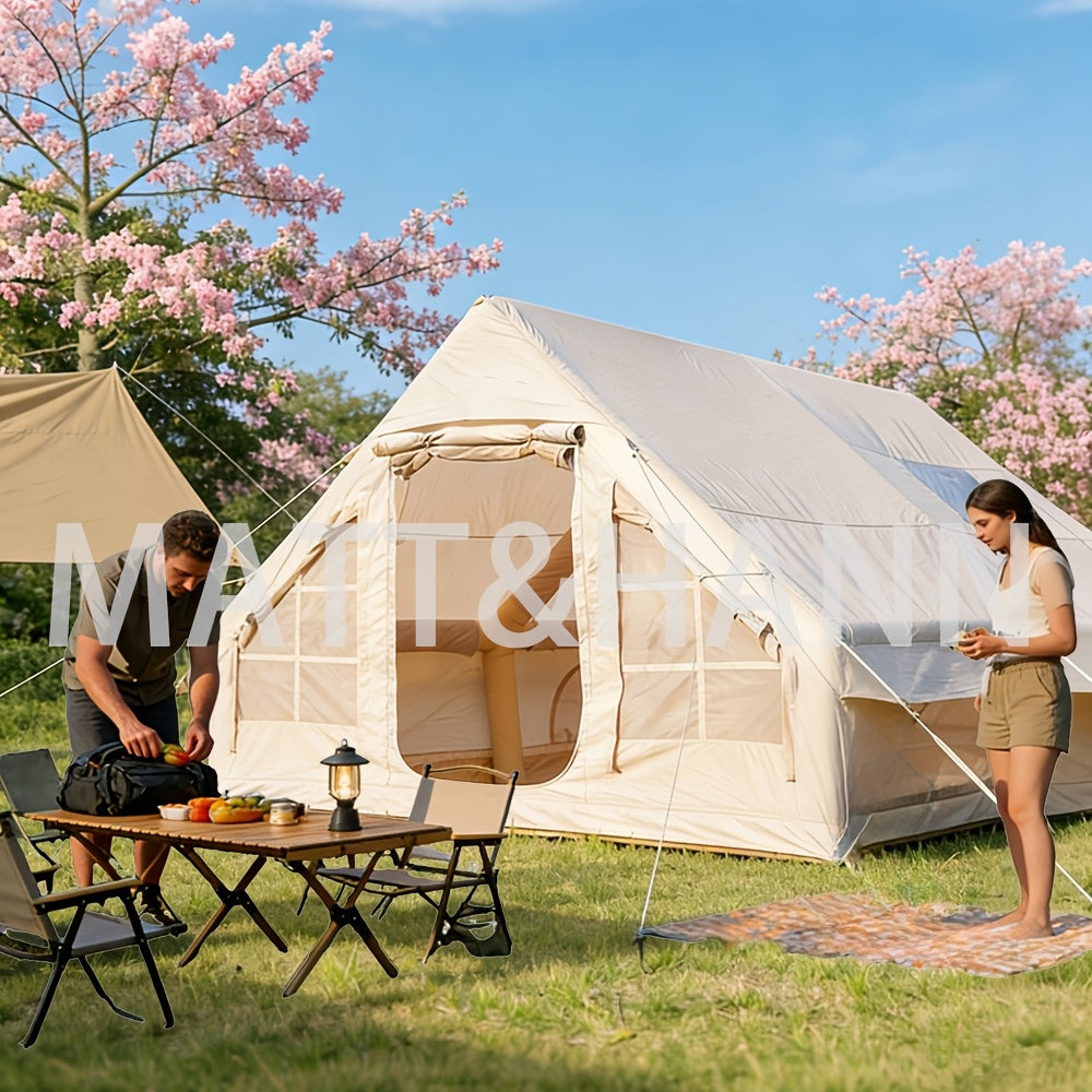 Inflatable Camping Tent 4-8 Person Air Cabin Glamping UV Protection for Garden, Patio and Yard Use