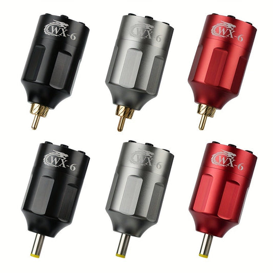 WX-6 Rechargeable Tattoo Power Supply with LED Display and Four RCA or DC Color Configurations