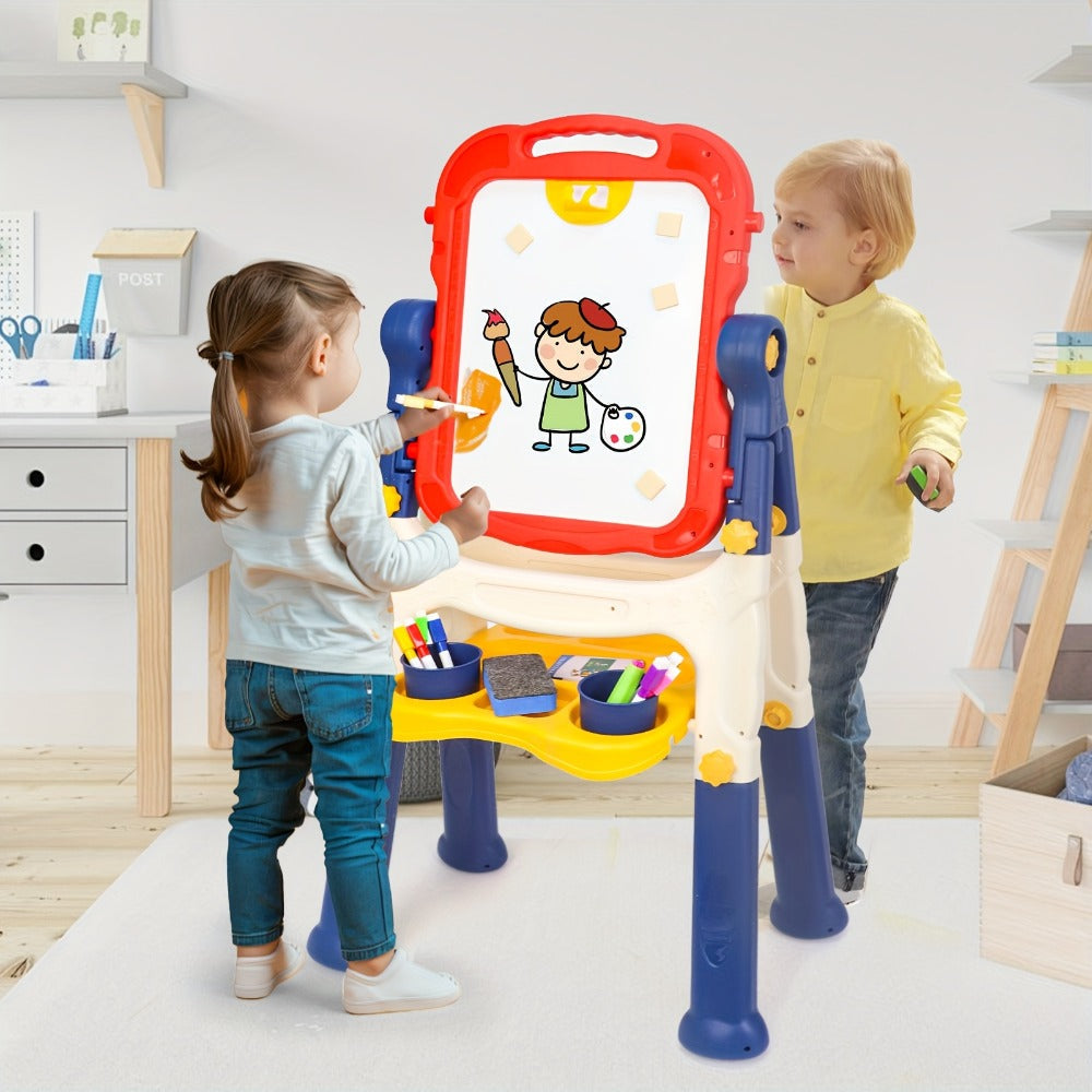 Art Easel for Kids Adjustable Double-Sided Standing Easel with Painting Accessories for Boys & Girls Ages 3+