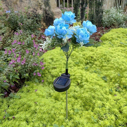 Solar Garden Lights 2-Pack Peony Flower Stakes, 84 LEDs, IP65 and Four Bloom Colors for Yard Decor
