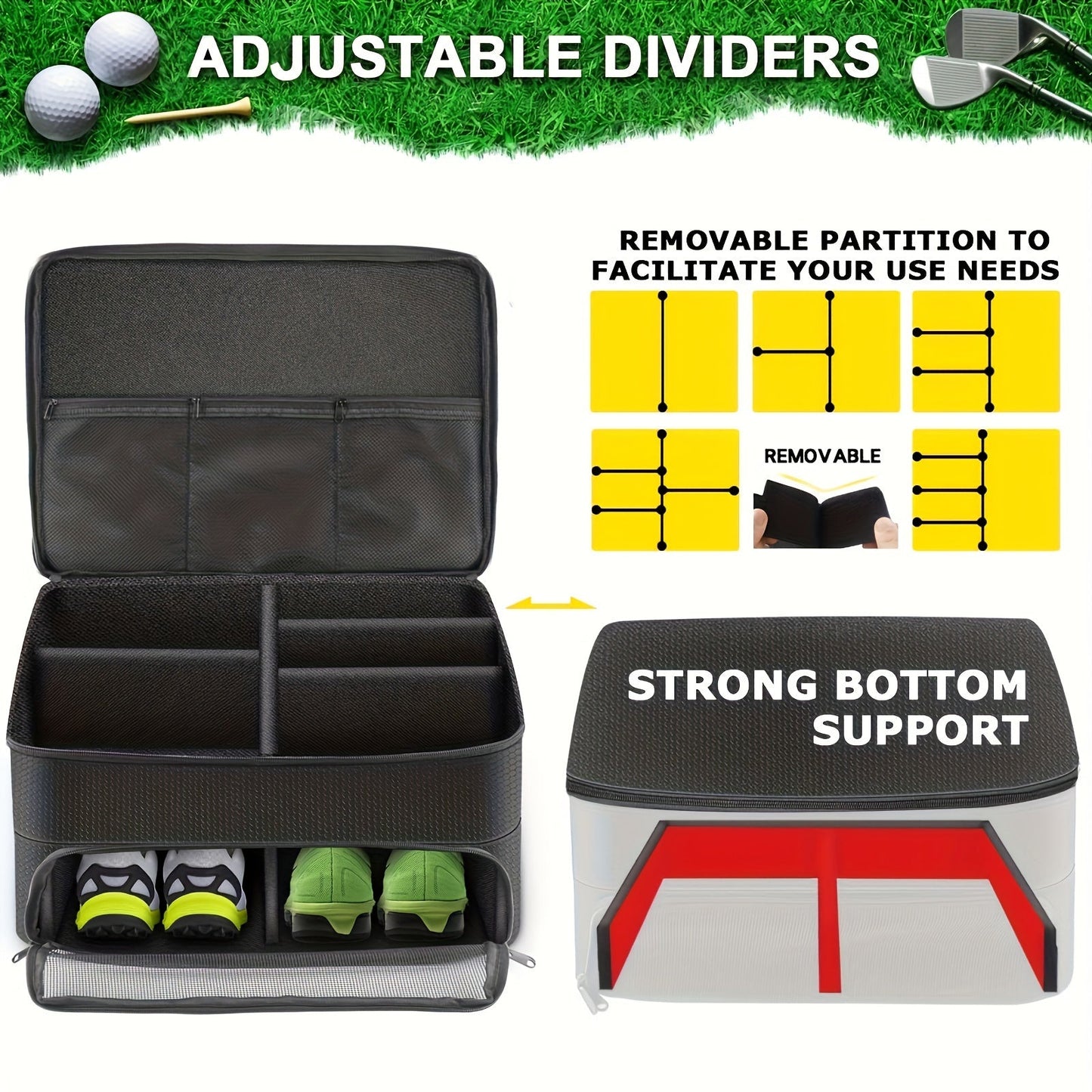 Golf Ball Storage Bag Oxford Fabric – Portable Golf Ball Carrier Pouch with Zipper, Holds 12 Balls, Lightweight Golf Accessories Organizer