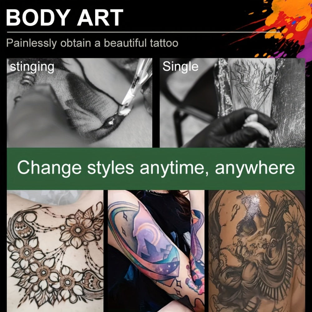 Liquid Body Paint Temporary Tattoo Ink – 7 Vibrant Colors, Fast-Drying Waterproof Formula, Plant-Based Squalane, Skin-Safe for Festivals