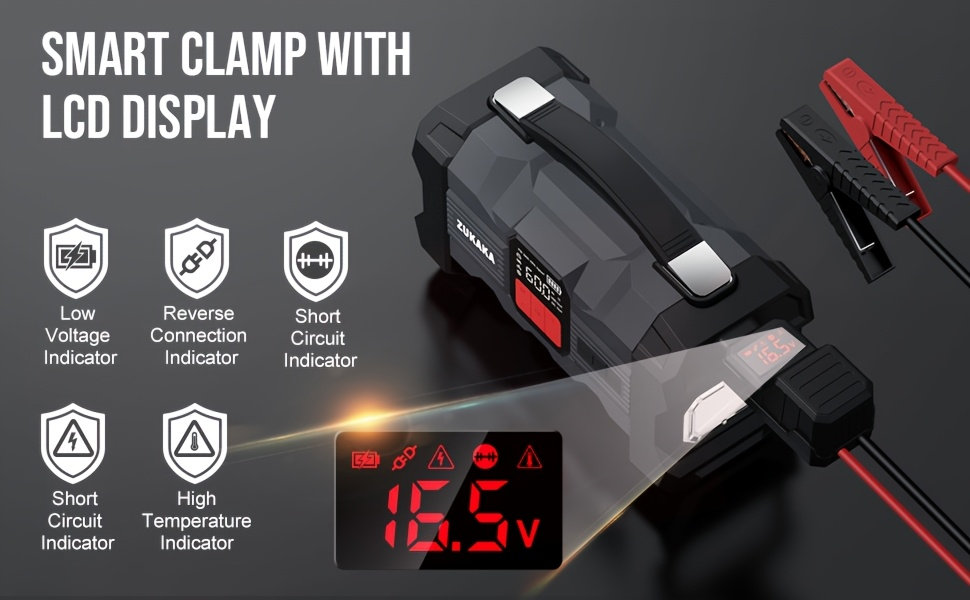 Jump Starter with Air Compressor 9000A Peak 10-in-1 150 PSI for All Gas 10L Diesel 12V USB USB-C Digital for Garden, Patio and Yard Use