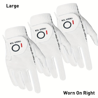 Wet Weather Golf Gloves Rain Grip 3-Pack for Men | Breathable Water-Resistant Golf Gloves for Left & Right Hand