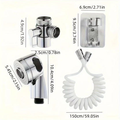 Handheld Shower Head Kit with Hose Bracket Diverter Faucet Adapter High Pressure Portable for Entryways, Bedrooms and Living Spaces