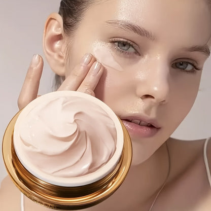 Face Cream Ganoderma Cordyceps Formula with Hyaluronic Acid, Glycerin and Golden-Tone Bottle