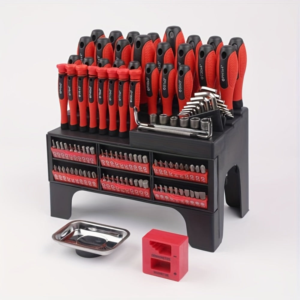 Screwdriver and Bit Organizer Set with 100-, 118- or 126-Piece Color-Coded Rack Configurations