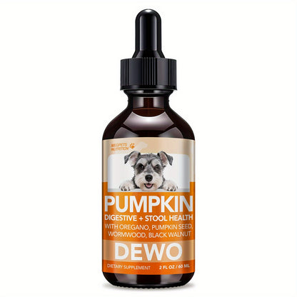 Pet Gut Wellness Drops with Black Walnut & Pumpkin Seed – Digestive Supplement for Dogs & Cats, Flora Balance